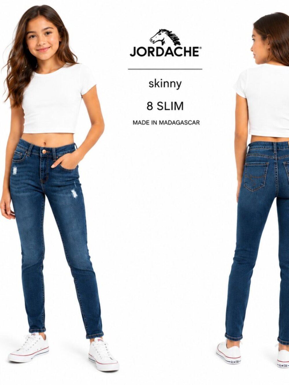 JORDACHE BRAND Girl's Denim Skinny Jean - 8